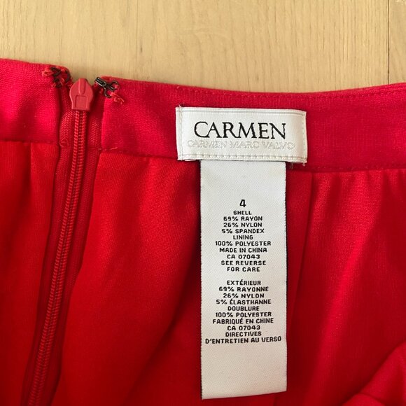 Red Pencil Mini Skirt with Gold Studs - Picture 5 of 5